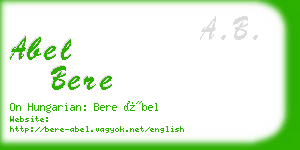 abel bere business card